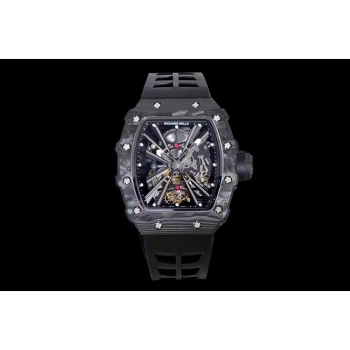 Richard Mille RM12 Real Tourbillon KVF Best Edition Skeleton Dial on Black Rubber Strap