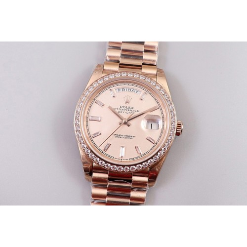 Rolex Day-Date 40mm 228239 EWF Best Edtion Diamond Bezel RG Gold Dial President Bracelet A3255