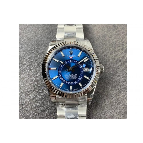 Rolex Sky-Dweller 326934 SS Noob 1:1 Best Edition Blue Dial on SS Bracelet A23J