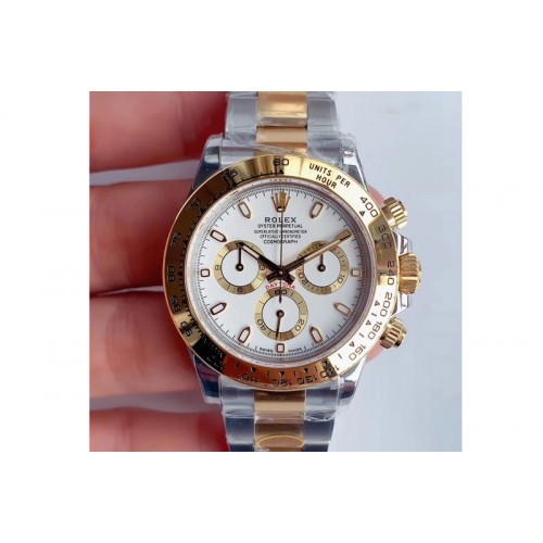Rolex Daytona 116503 YG/SS Two Tone Noob 1:1 Best Edition 904L SS Case and Bracelet White Dial SA4130