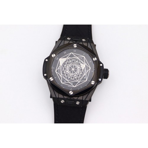 Hublot Big Bang Unico Sang Bleu PVD HBF Skeleton Dial on Black Gummy Strap HUB1213