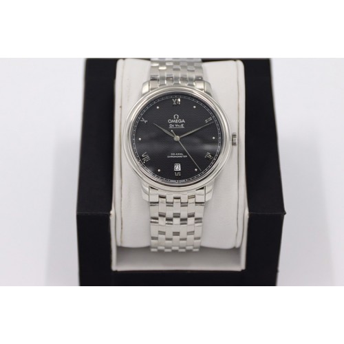 Omega De Ville SS V8F 1:1 Best Edition Gray Textured dial on SS Bracelet A2892