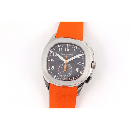 Patek Philippe Aquanaut 5968 SS OMF Best Edition Gray Dial on Orange Rubber Strap A520