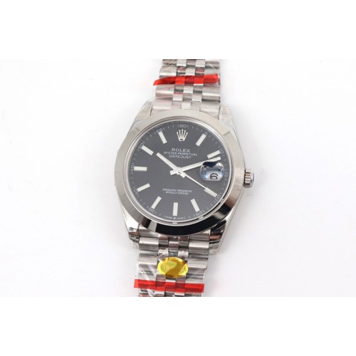 Rolex DateJust 41 126334 SS TW 1:1 Best Edition Black Dial Stick Markers on Jubilee Bracelet A3135 Clone