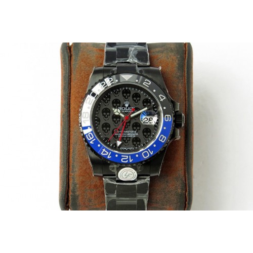 Rolex GMT-Master II 126710 DLC Black/Blue Ceramic 904L Steel LF 1:1 Best Edition Black Dial SA3186 CHS
