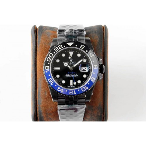 Rolex Blaken GMT Master II BLRO Pepsi Black/Blue Ceramic Bezel PVD Black GS A3186