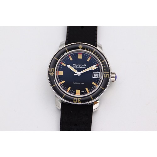 Blancpain Fifty Fathoms 5008B Barakuda SS 1:1 ZF Best Edition Black Dial on Black Rubber Strap A1151
