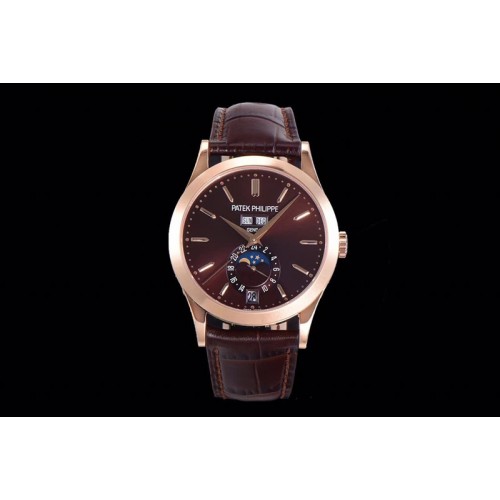 Patek Philippe Annual Calendar Complications 5396 RG GRF Best Edition Black dial on Brown leather strap A324