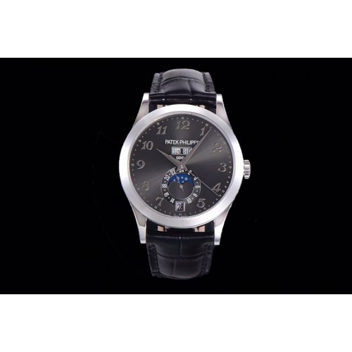 Patek Philippe Annual Calendar Complications 5396 SS GRF Best Edition Gray dial on Black leather strap A324