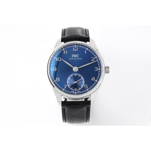 IWC Portuguese IW358305 ZF 1:1 Best Edition SS Blue Dial on Black Leather Strap A82200
