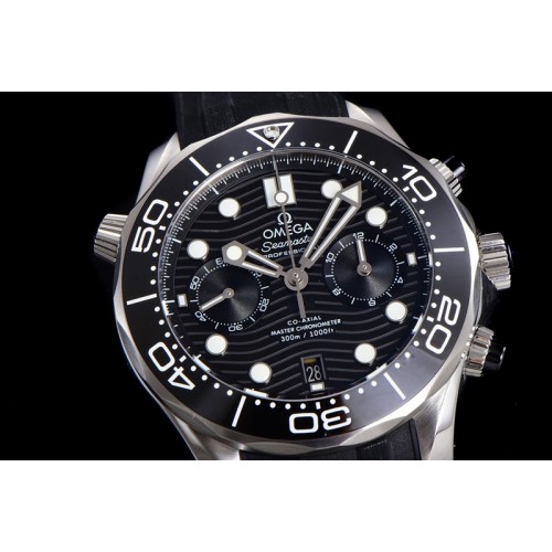 Omega Seamaster 300M Chrono SS OMF 1:1 Best Edition Black Dial on SS Bracelet A9900
