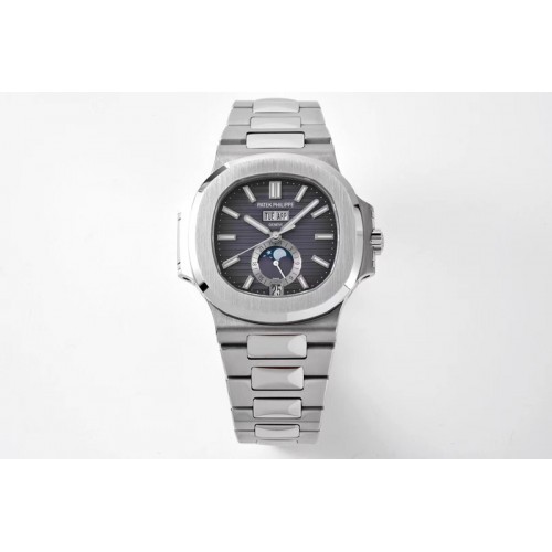 Patek Philippe Nautilus 5726 Full Function SS PPF 1:1 Best Edition Gray Dial on SS Bracelet A324