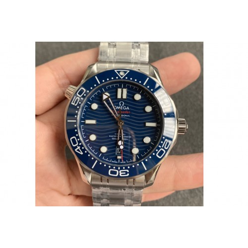 Omega Seamaster Diver 300M ORF 1:1 Best Edition Blue Ceramic Blue Dial on SS Bracelet A8800