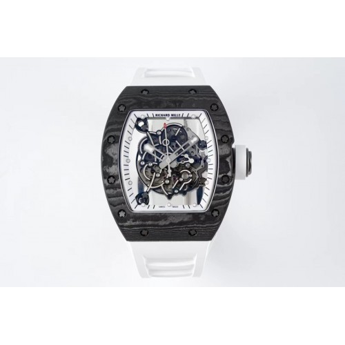 Richard Mille RM055 Real NTPT ZF 1:1 Best Edition Skeleton White Dial on White Rubber Strap NH05A V3 Richard Mille RM055 Real NTPT ZF 1:1 Best Edition Skeleton White Dial on White Rubber Strap NH05A V3