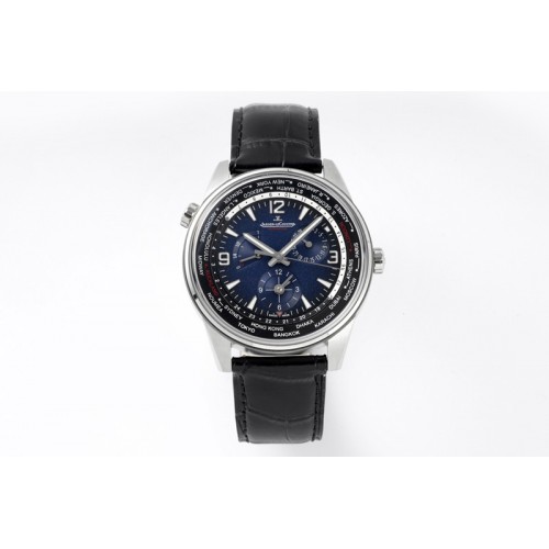 Jaeger-LeCoultre Polaris Geographic SS ZF 1:1 Best Edition Blue Textured Dial on Black Leather Strap A936 Jaeger-LeCoultre Polaris Geographic SS ZF 1:1 Best Edition Blue Textured Dial on Black Leather Strap A936