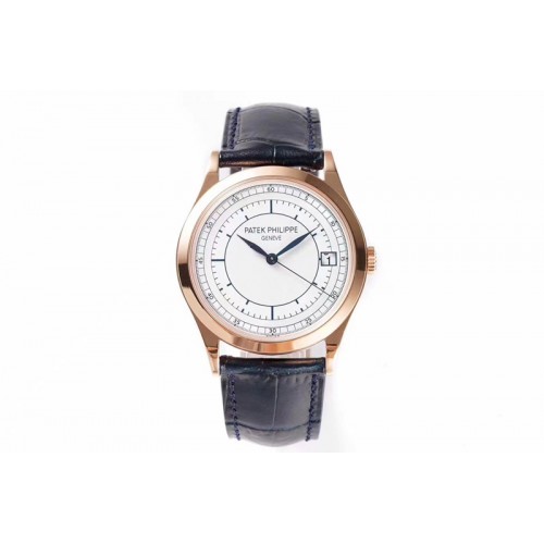 Patek Philippe Calatrava 5296R RG ZF 1:1 Best Edition White Dial Blue Hands on Blue Leather Strap 324CS (Free box) Patek Philippe Calatrava 5296R RG ZF 1:1 Best Edition White Dial Blue Hands on Blue Leather Strap 324CS (Free box)