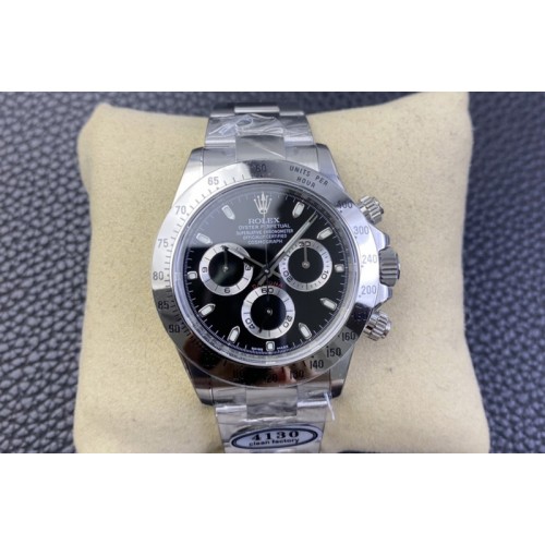 Rolex Daytona 116520 Clean 1:1 Best Edition 904L SS Case and Bracelet Black Dial SA4130