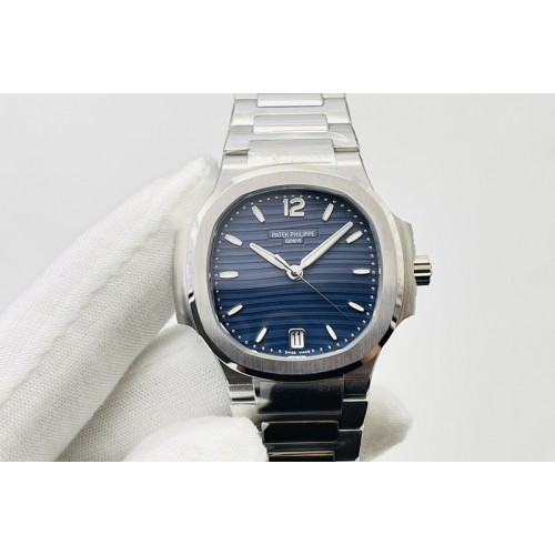 Patek Philippe Nautilus 7118 Ladies 3KF 1:1 Best Edition Light Blue Dial on SS Bracelet A324 Super Clone