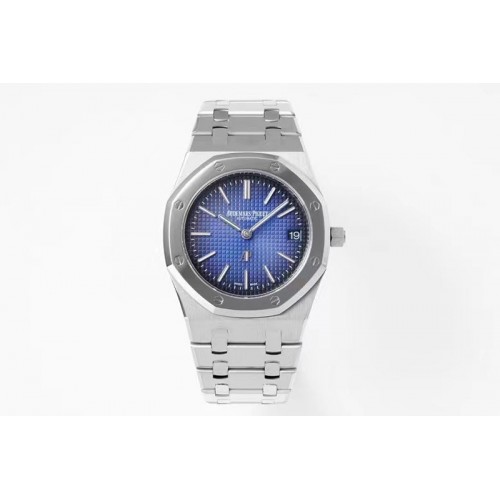 Audemars Piguet Royal Oak 39mm 15202IP SS ZF 1:1 Best Edition Blue Textured Dial on SS Bracelet A2121