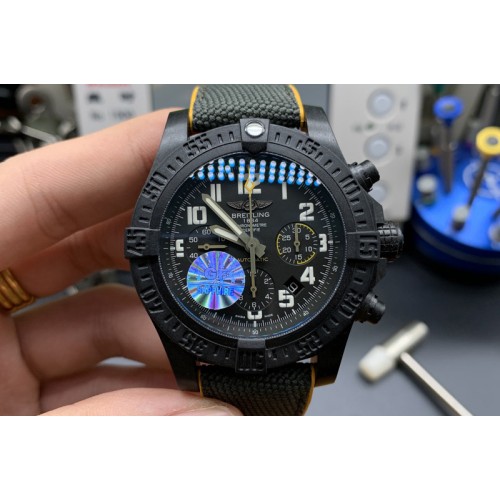 Breitling Avenger Bandit DLC GF 1:1 Best Edition Black Dial on Black Nylon Strap A7750 Breitling Avenger Bandit DLC GF 1:1 Best Edition Black Dial on Black Nylon Strap A7750