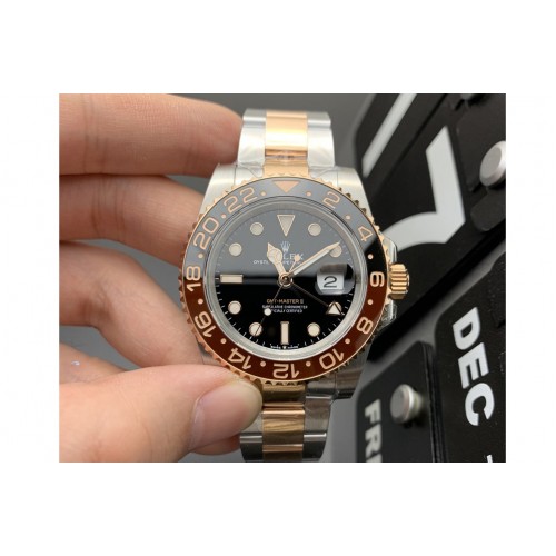 Rolex GMT-Master II 126711 CHNR Black/Brown Ceramic 904L Steel Wrapped Gold GMF 1:1 Best Edition SA3285 CHS