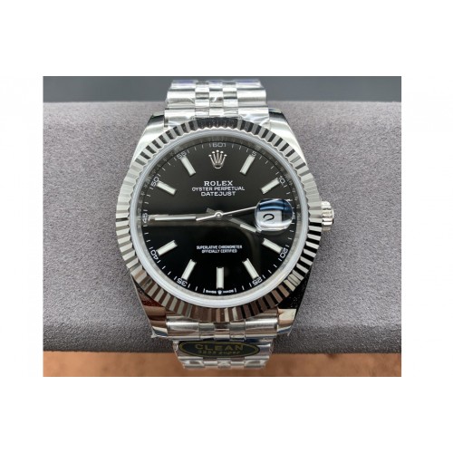 Rolex DateJust 41 126334 Clean 1:1 Best Edition 904L Steel Black Stick Dial on Jubilee Bracelet VR3235