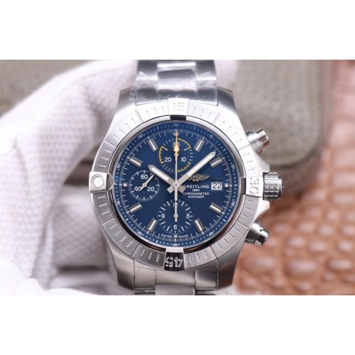 Breitling Avenger Chrono SS TF 1:1 Best Edition Blue Dial on SS Bracelet A7750