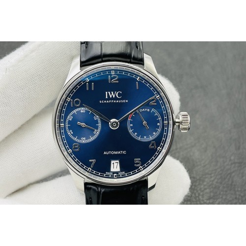 IWC PORTUGUESE REAL PR IW500710 ZF V4 1:1 BEST EDITION Blue Dial ON BLACK LEATHER STRAP A52010