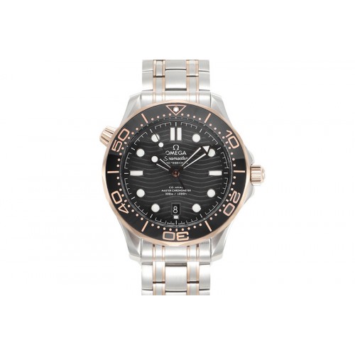 Omega 2018 Seamaster Diver 300M SS/RG VSF 1:1 Best Edition RG Bezel Black Dial on SS/RG Bracelet A8800 Omega 2018 Seamaster Diver 300M SS/RG VSF 1:1 Best Edition RG Bezel Black Dial on SS/RG Bracelet A8800