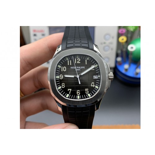 Patek Philippe Aquanaut 5167 SS 3KF Best Edition Gray Dial on Black Rubber Strap A324 Super Clone V2