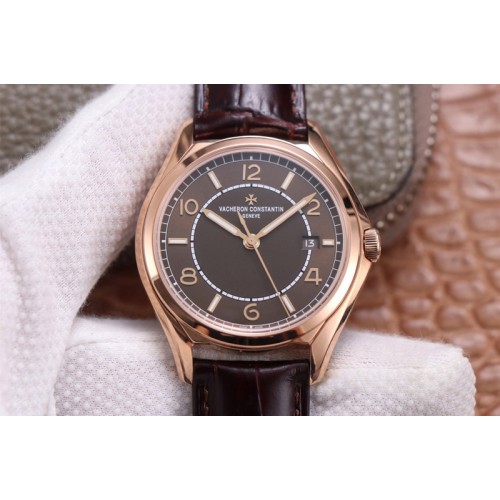 Vacheron Constantin Fiftysix RG 40mm ZF 1:1 Best Edition Brown Dial on Brown Leather Strap A1326