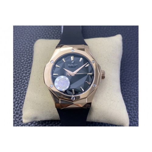 Hublot Classic Fusion Orlinski RG APSF 1:1 Best Edtion Black Faceted Dial on Black Rubber Strap A2892