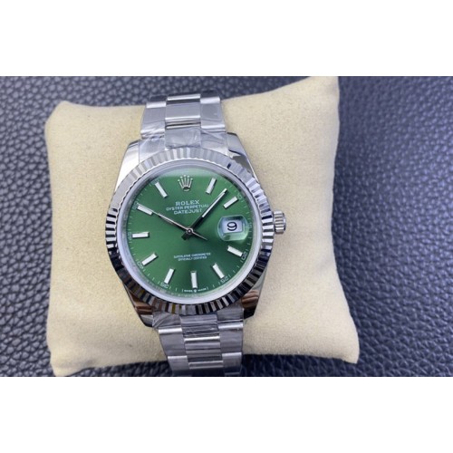 Rolex DateJust 41 126334 OWF 1:1 Best Edition 904L Steel Green Stick Dial on Oyster Bracelet VR3235
