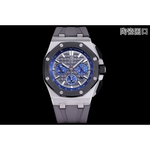 Audemars Piguet Royal Oak Offshore 26420 44mm Best Edition SS Black Ceramic Bezel Black Dial on Rubber Strap A3126
