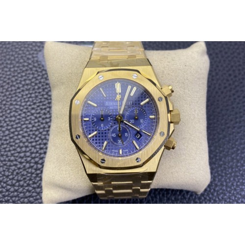 Audemars Piguet Royal Oak Chrono 26331ST YG OMF 1:1 Best Edition Blue Dial on YG Bracelet A7750