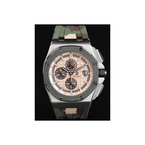 Audemars Piguet Royal Oak Offshore Combat 44mm APSF 1:1 Best Edition Green Ceramic Bezel on Camo Rubber Strap A3126