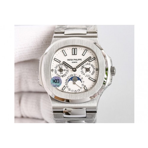 Patek Philippe Nautilus 5740 SS GRF Best Edition White/Gray Dial on SS Bracelet A240