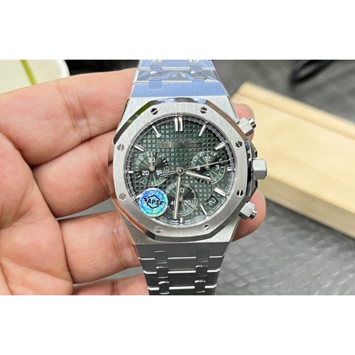 Audemars Piguet Royal Oak Chrono 26240 SS APSF 1:1 Best Edition Green Dial on SS Bracelet SA4401 Super Clone V2 (Free Sprung)