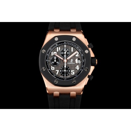 Audemars Piguet Royal Oak Offshore 42mm RG Rubberclad TKF Best Edition Black Dial on Rubber Strap A7750