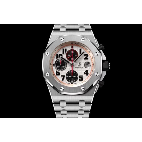 Audemars Piguet Royal Oak Offshore 42mm Panda SS TKF Best Edition White/Black Dial on SS Bracelet A7750