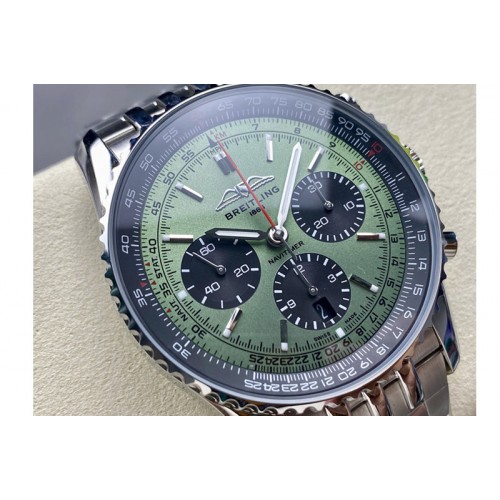 Breitling Navitimer B01 43mm SS B50 Best Edition Green Dial On SS Bracelet A7750