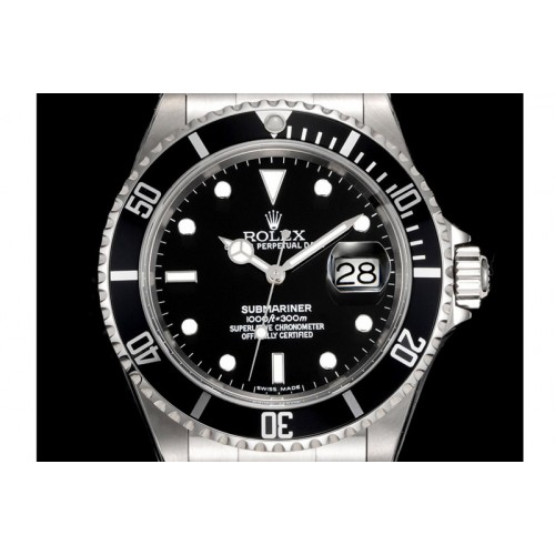 Rolex Submariner 16610 LN Black No Rehaut Engraving 904L Steel TMF 1:1 Best Edition on SS Bracelet SH3135