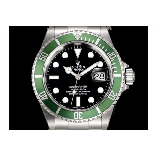 Rolex Submariner 16610 LV Green No Rehaut Engraving 904L Steel TMF 1:1 Best Edition on SS Bracelet SH3135
