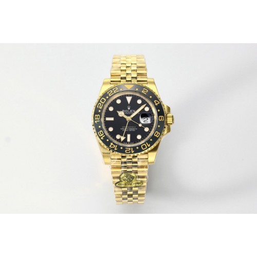 Rolex GMT Master II 126718 GRNR Gain Weight Gold Factory 1:1 Best Edition Black Dial on YG Jubilee Bracelet VR3285 CHS