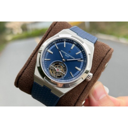Vacheron Constantin Overseas Tourbillon SS BBS Best Edition Blue Dial on Blue Rubber Strap Vacheron Constantin Overseas Tourbillon SS BBS Best Edition Blue Dial on Blue Rubber Strap
