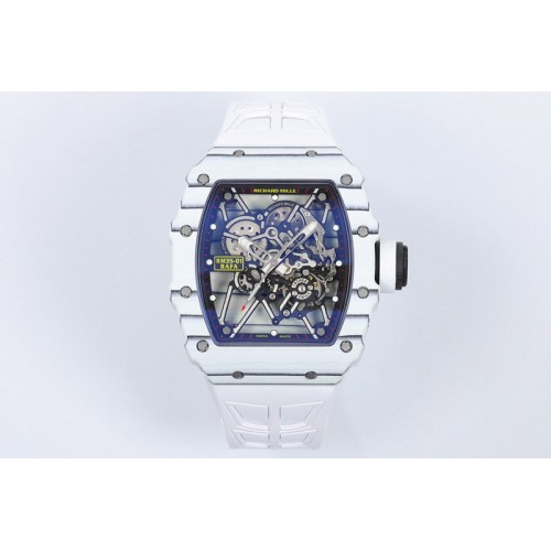 Richard Mille RM35-01 White NTPT ZF 1:1 Best Edition Skeleton Dial on White Shark Strap RMUL3 Super Clone Richard Mille RM35-01 White NTPT ZF 1:1 Best Edition Skeleton Dial on White Shark Strap RMUL3 Super Clone