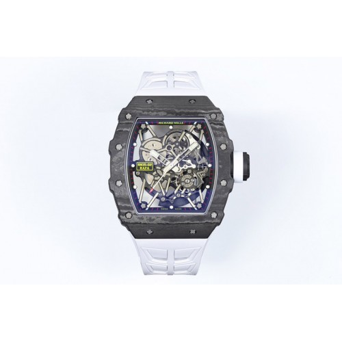 Richard Mille RM035-02 NTPT ZF 1:1 Best Edition Skeleton Dial on White Rubber Strap RMAL1 Super Clone V7