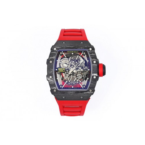 Richard Mille RM035-02 NTPT ZF 1:1 Best Edition Skeleton Dial on Red Rubber Strap RMAL1 Super Clone V7 Richard Mille RM035-02 NTPT ZF 1:1 Best Edition Skeleton Dial on Red Rubber Strap RMAL1 Super Clone V7