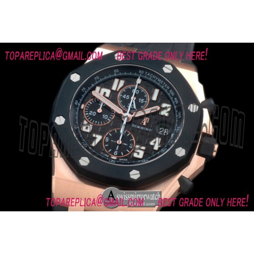 Audemars Piguet Royal Oak Offshore JF 1:1 Best Edition RG Rubberclad Black Dial on Rubber Strap A7750