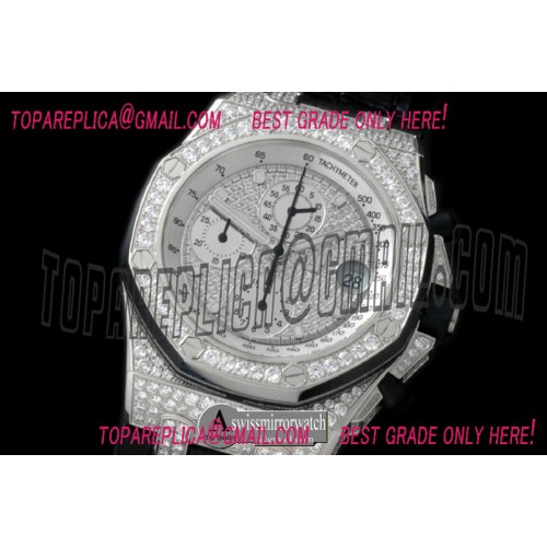 Audemars Piguet Royal Oak Chrono Bling Bling SS/LE Platinium Bling A-7750